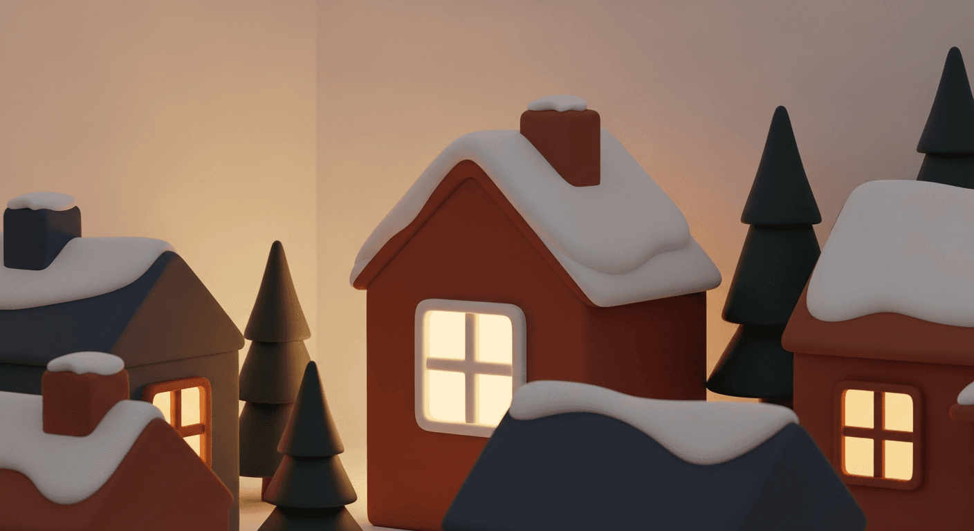 Winter scene on an Edmonton residential street
