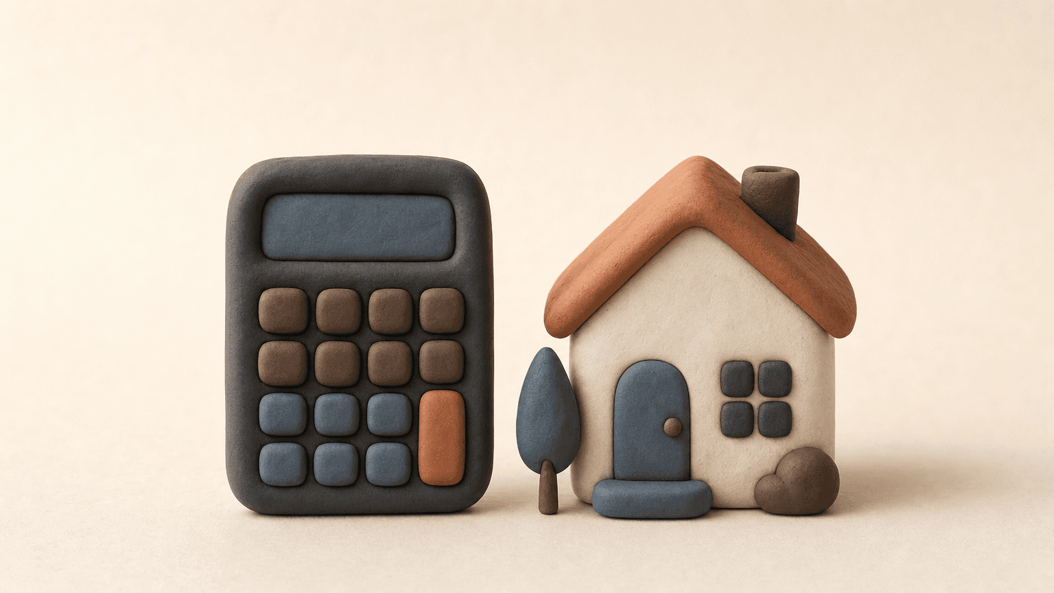 A calculator and a small house representing Edmonton cost of living