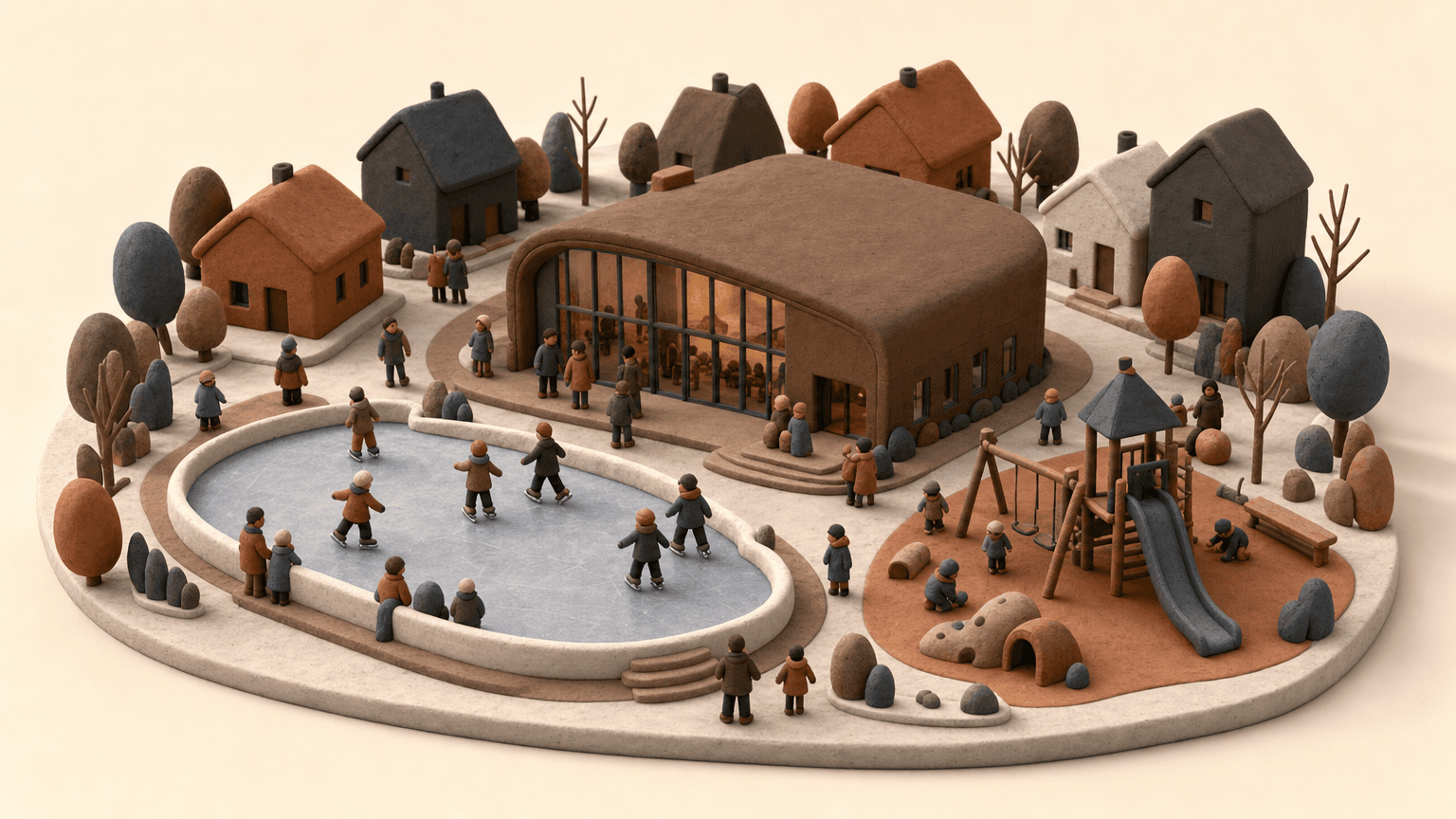 Edmonton community league hall with rink and playground
