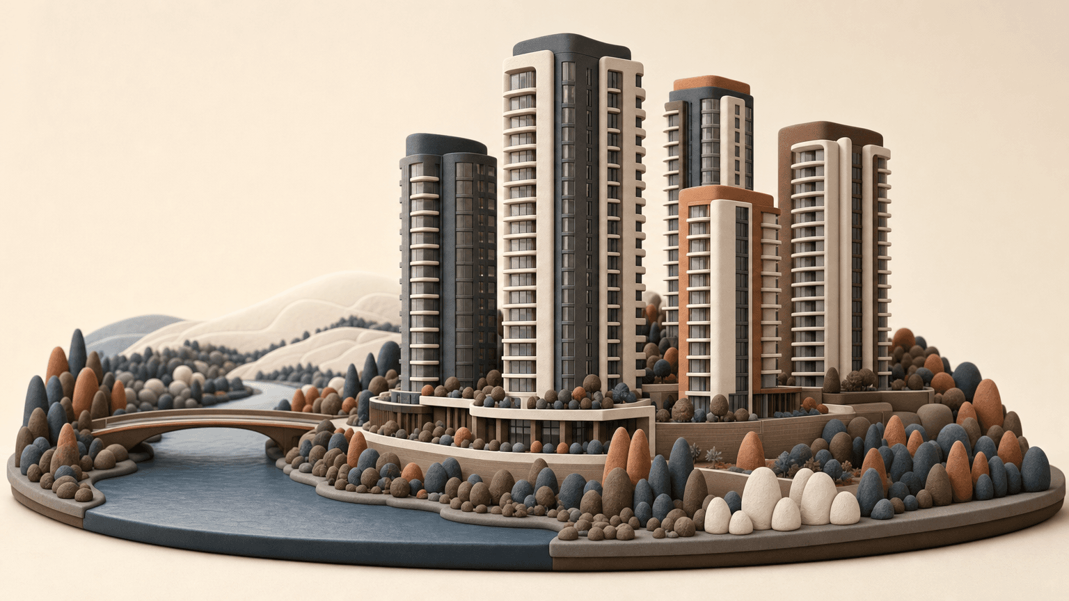 Edmonton luxury high-rise condo towers by the river valley