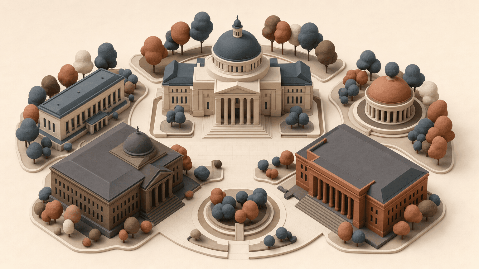 Edmonton civic and cultural buildings from above