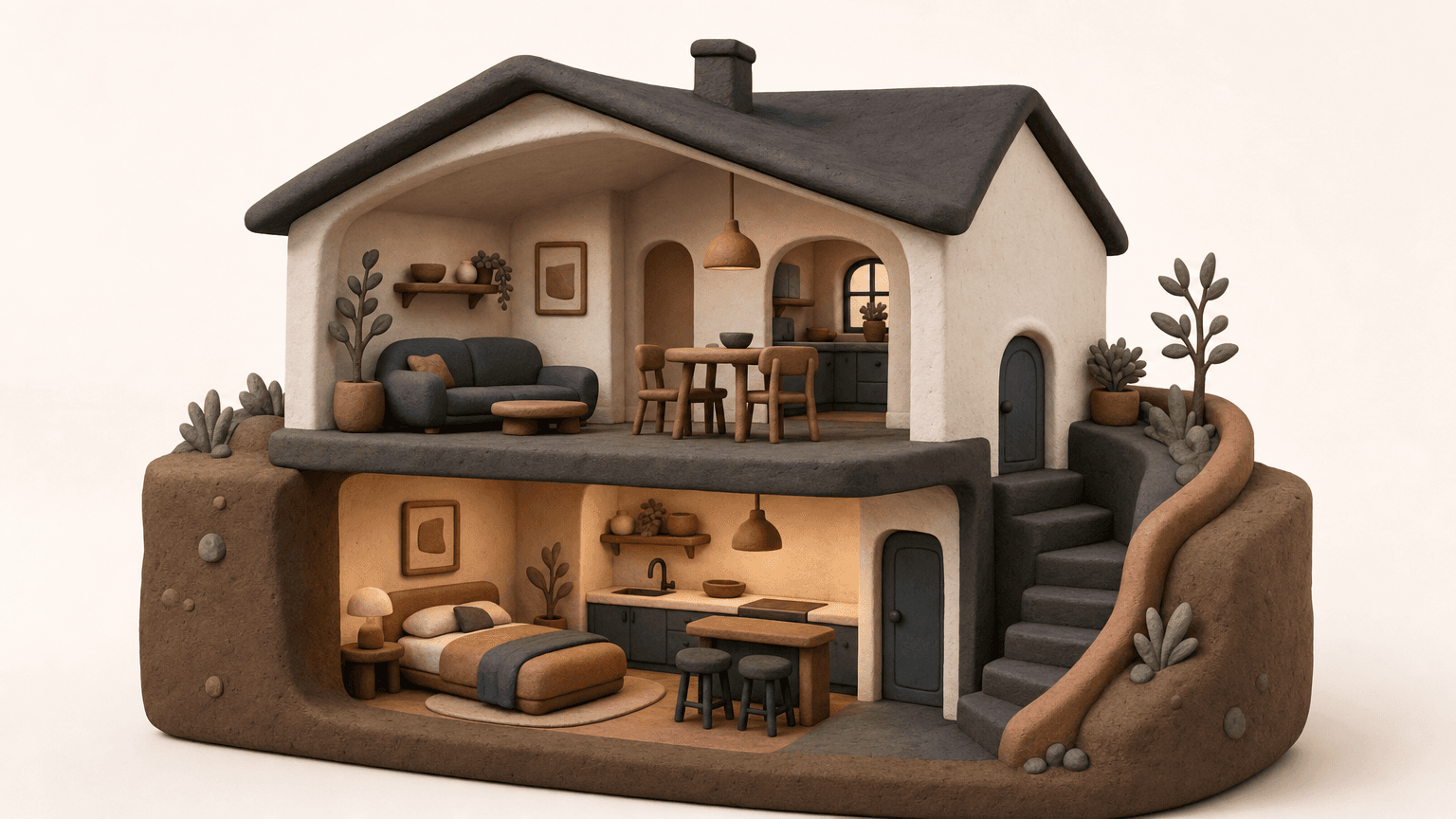 Cutaway house showing a legal basement suite